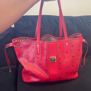 Authentic red Mcm Liz tote